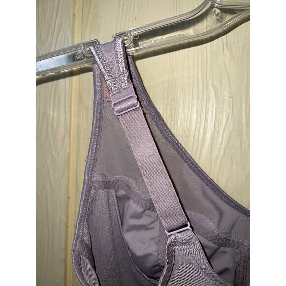 Breezies Bra Lot 36DDD Mesh Lace Wirefree Black + Dusty Plum NoWire Unlined QVC - Picture 10 of 16